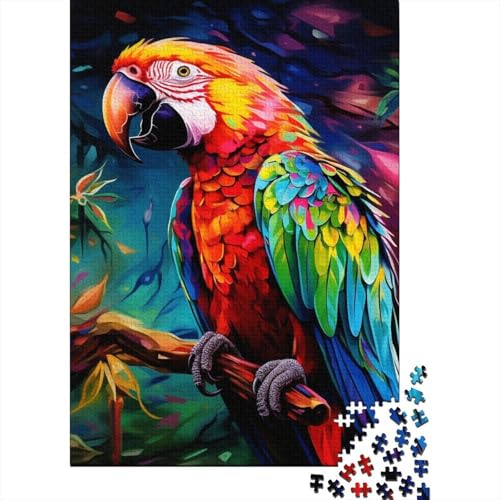 Puzzle de 1000 piezas de loro tropical para adultos, juego de mesa relajante de 70x50 cm
