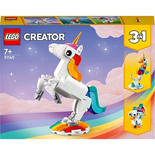 31140 Creator Unicorno Magico con Arcobaleno, Set 3 in 1 con Fantastici Animali Giocattolo & Creator 3 in 1 Drago Rosso, Giochi per Bambini e Bambine da 6 Anni Fan degli Animali - Lego - Immagine 6