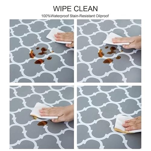 Elysysrl Round Tablecloth 30/39/48 Inch Outdoor Patio Vinyl Tablecloth,Elastic Edged,Waterproof Wipeable Plastic Coffee Table Cover, Floral Design Stain-Resistant Wipeable Table Cloth #TOP2