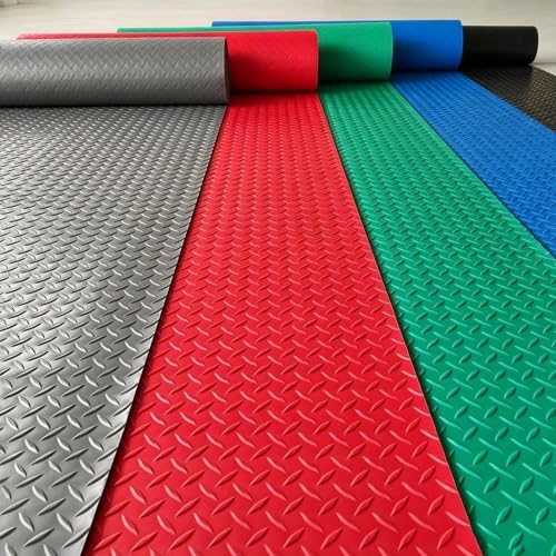Rouleau de sol épais et robuste rouge 1.5x1m pour protection de garage