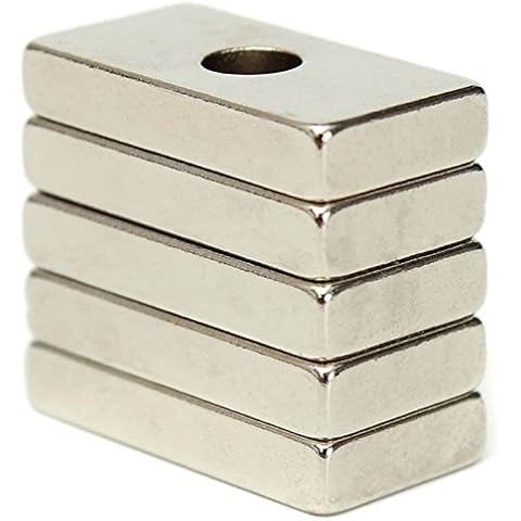 efeel® (20mm x 10mm x 3mm with 4mm hole)0.79inch x 0.39inch x 0.12inch with 0.16inch Hole Size Neodymium Rare Earth Block Hole Magnets (2) Cover