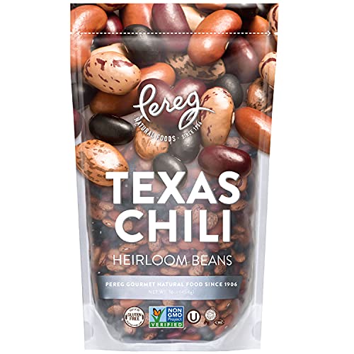 Pereg Texas Chili Beans (16 Oz) - Red Beans, Black Beans, Pinto Beans, Cranberry Beans & Red Kidney Beans - Vegan, Vegetarian, Gluten-Free & Non-GMO - Meat Alternative â€“ Plant Based Protein - Stew
