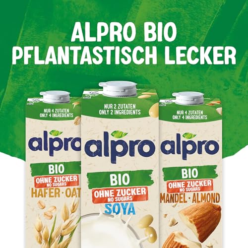 Alpro Bio Soyadrink ohne Zucker – 8 x 1 l
