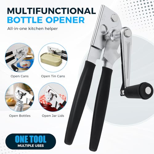Image of Heavy-Duty Commercial Manual Crank Can Openers,Rubber-Coated Long Handles (Pack of 2)