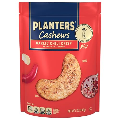 Image of PLANTERS Garlic Chili Crisp Cashews, Plant Based Protein, 5 Oz (1 Ct)