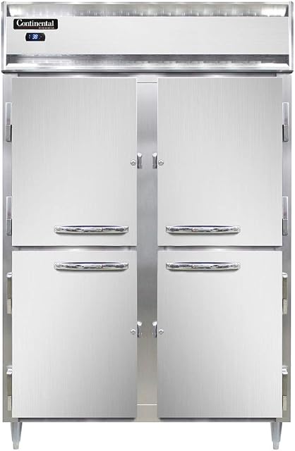 Continental Refrigerator DL2R-SS-PT-HD Designer Line Two Section Pass-Thru Refrigerator, Full Stainless & Half-Height Doors