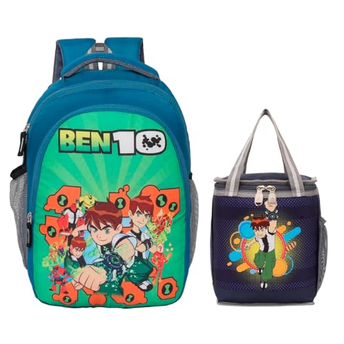 Image of perfect star Combo pack of 2 Motu Patlu School bag & Lunch bags Branded Tution Carry on Tote Nursery kids bag 1st to 5th std 30 L Backpack Tiffin bag (sky Blue)