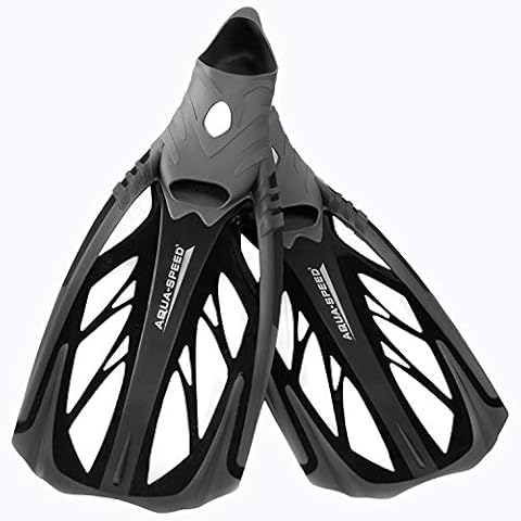 Aqua Speed Flossen Herren I Schnorchelflossen Männer I Tauchflossen I Badeflossen I Schwimmbadflossen I Swimming Flippers I Snorkeling Fins I Tauchen I grau - Weiss I Gr. 42 - 43 I INOX Cover