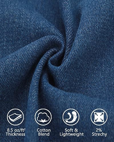 Fuinloth FCN1904SBLLLPF Women'S Denim Shorts, Elastic Wasit Mid Rise Loose Fit thumb #5