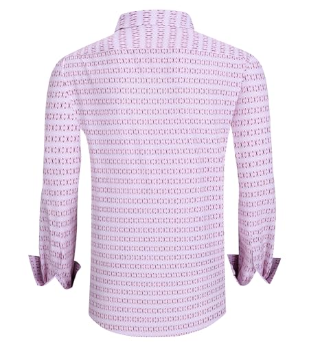 Alex Vando Mens Printed Dress Shirts Long Sleeve Regular Fit Button Down Shirt