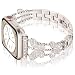 Produktbild Ocaer Kompatibel mit Apple Watch Armband 41mm 40mm 38mm, Glitzer Diamond Strass Metall Ersatz iWatch Armband für Apple Watch Series 9 8 7 6 5 4 3 2 1 SE, Bling Schmuck für Damen Frauen (Polarstern)