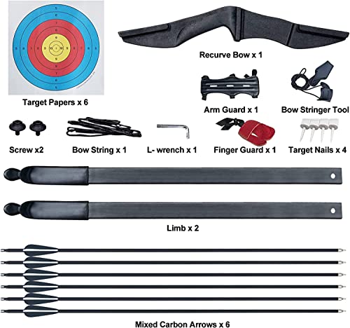 Recurve Bow And Arrow Takedown Set For Adults Youth Archery Kit For Outdoor Hunting Target Practice Beginner #TOP5