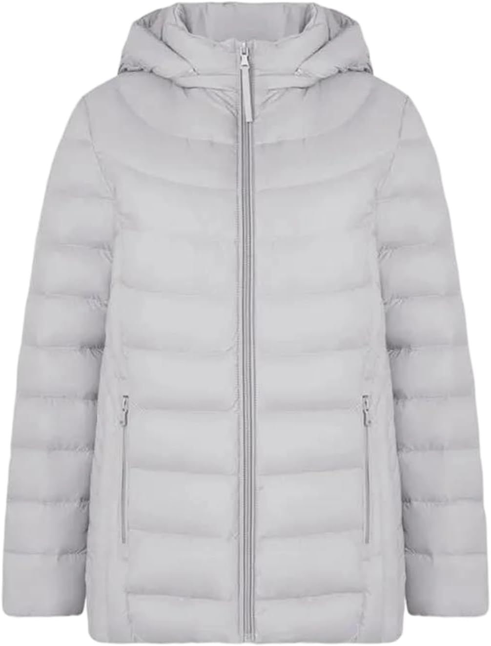 Women's Down Hooded Puffer Jackets Hat Detachable Winter Warm Coat Parka Outwear Quilted Down Jacket