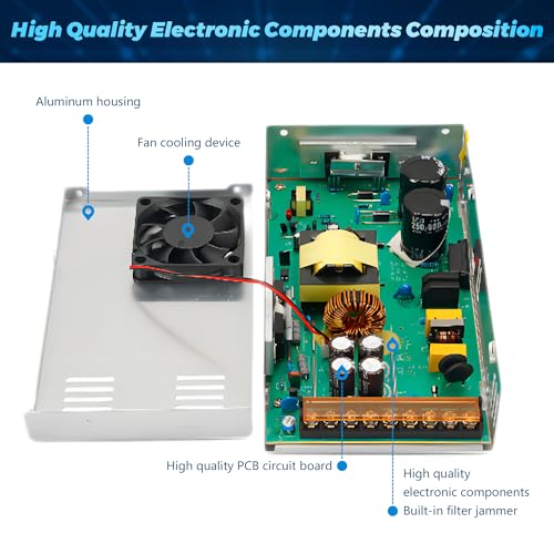 Image of 24V 25A 600W DC Switching Power Supply, AC 110v to 24v Converter (SMPS), 24 Volt Power Supply for LED Strip Light, CCTV Camera Security System,3D Printer