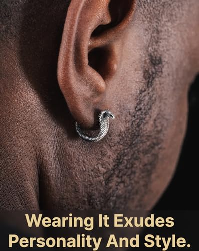 COPPERTIST.WU Cobra Snake Earrings Dainty Huggie Hoop Earrings Hypoallergenic Earrings Jewelry Gift for Women Men(925 Sterling Silver/Gold Vermeil)2