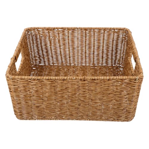 Panier de rangement tressé SOIMISS grande capacité pour bureau et maison style rotin