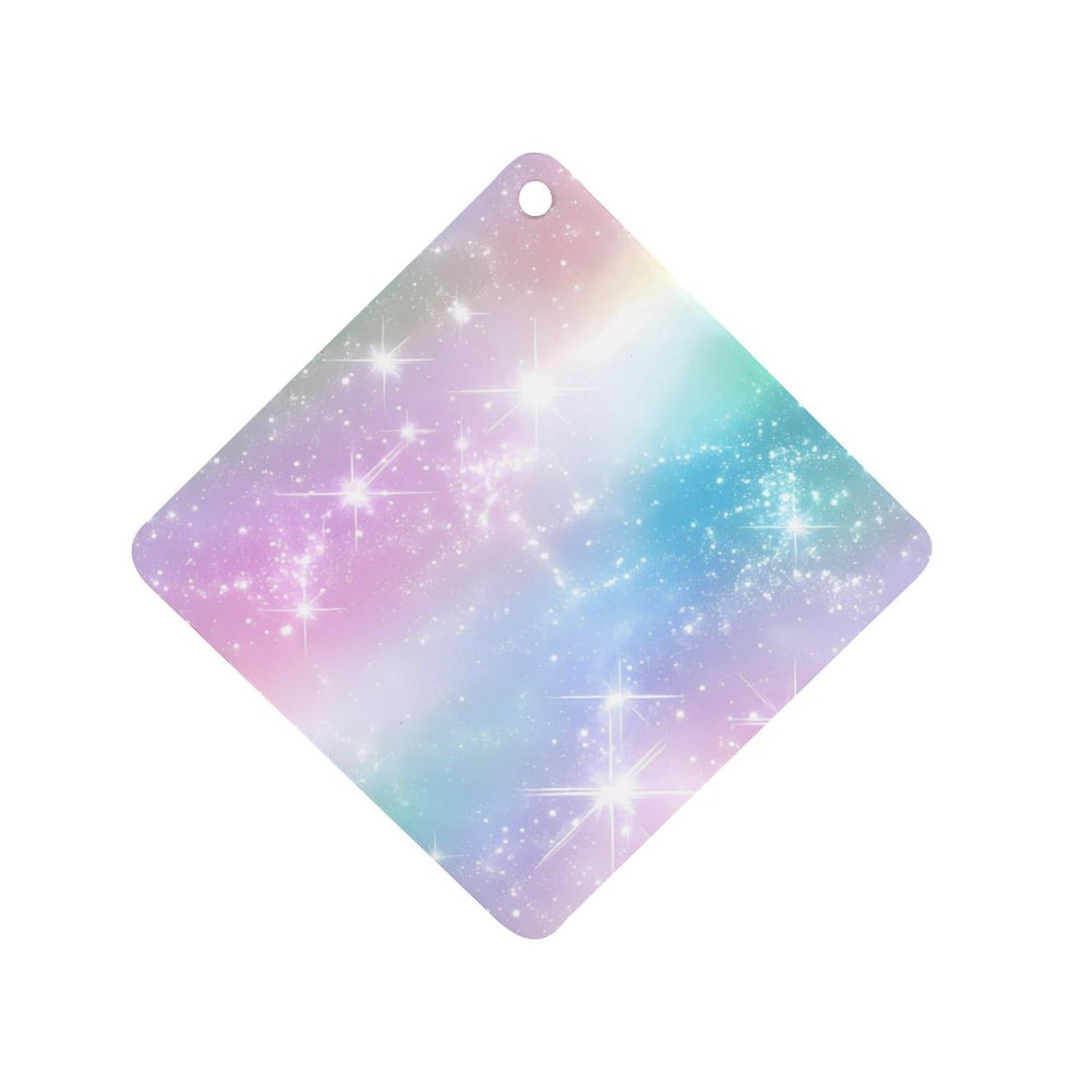 Rainbow Starry Sky Blue Purple Car Air Freshener Hanging Aromatherapy Tablets for Car Accessories Rhombus