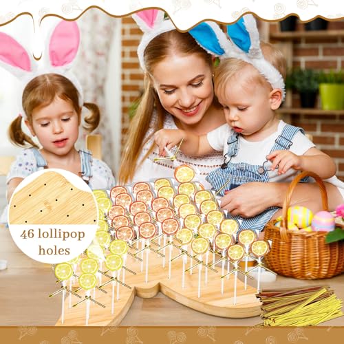 Présentoir à cake pop en bambou naturel, support haut de gamme pour buffet chic