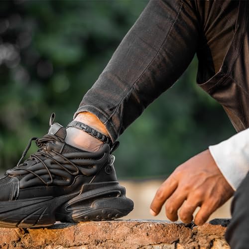 Image of MagnetRX Ultra Strength Magnetic Anklet - Effective Magnetic Ankle Bracelets for Men - Titanium Mens Ankle Bracelet with 48 Magnets (Black)