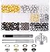 162 Pcs Kit Ojetes Metalicos,6MM Kit de Herramienta de Ojetes Herramienta de Montaje de Arandela con Caja de Almacenamiento Ojetes para Toldos Lonas Ojales Ropa DIY