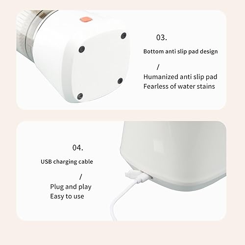 Miniatura 8 de Exprimidor eléctrico de cítricos, máquina exprimidora automática recargable inalámbrica, exprimidor de naranja con boquilla fácil de verter para