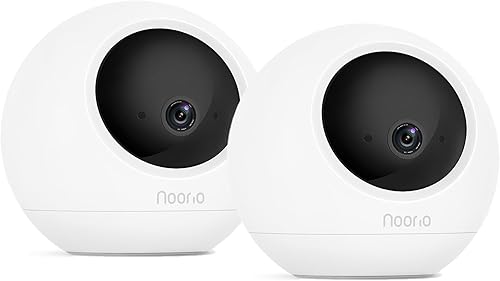 Noorio Cámara de seguridad para interiores, 2K y 4K Pan-Tilt 360 View WiFi Cámaras para monitor de bebé, cámara de detección de movimiento para