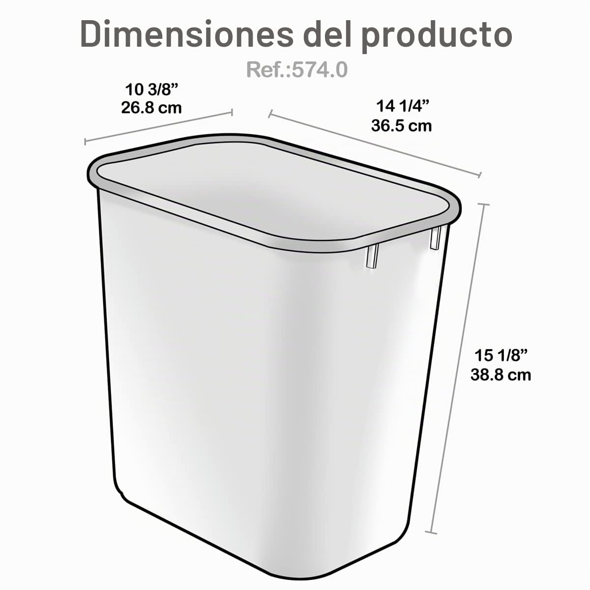 Acrimet Papelera para Reciclaje, 6.75 galones / 27 cuartos / 24 litros (Hecha de Plástico) (Metal/Amarillo, Papel/Azul, Vidrio/Verde, Plástico/Rojo) (Conjunto de 4)