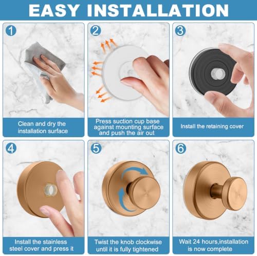 Hviiso Suction Cup Hooks for Shower, No Drill Towel Hooks for Bathroom - 4