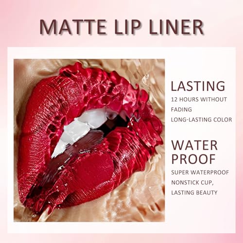 Nude Lip Liner Lipsticks for Women Long Lasting - High Pigmented Velvet Waterproof Lipsticks Lip Pencil for Sculpting & Filling, Ideally Defined Lips - Natural Lip Liner Makeup Gift, Honey Peach - Image 5