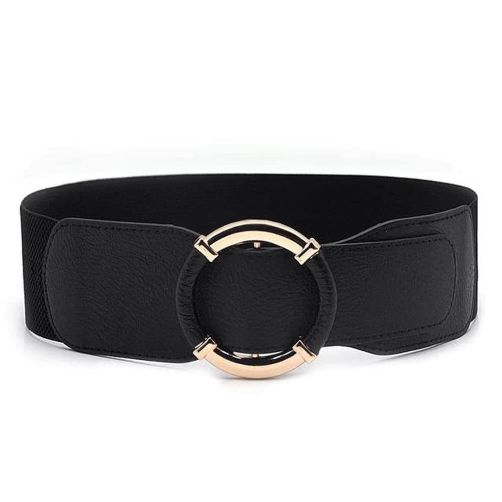 Women Elastic Stretch Wide Waist Belts for Women Female Circle Buckle Cummerbands dress Sweater Clothing