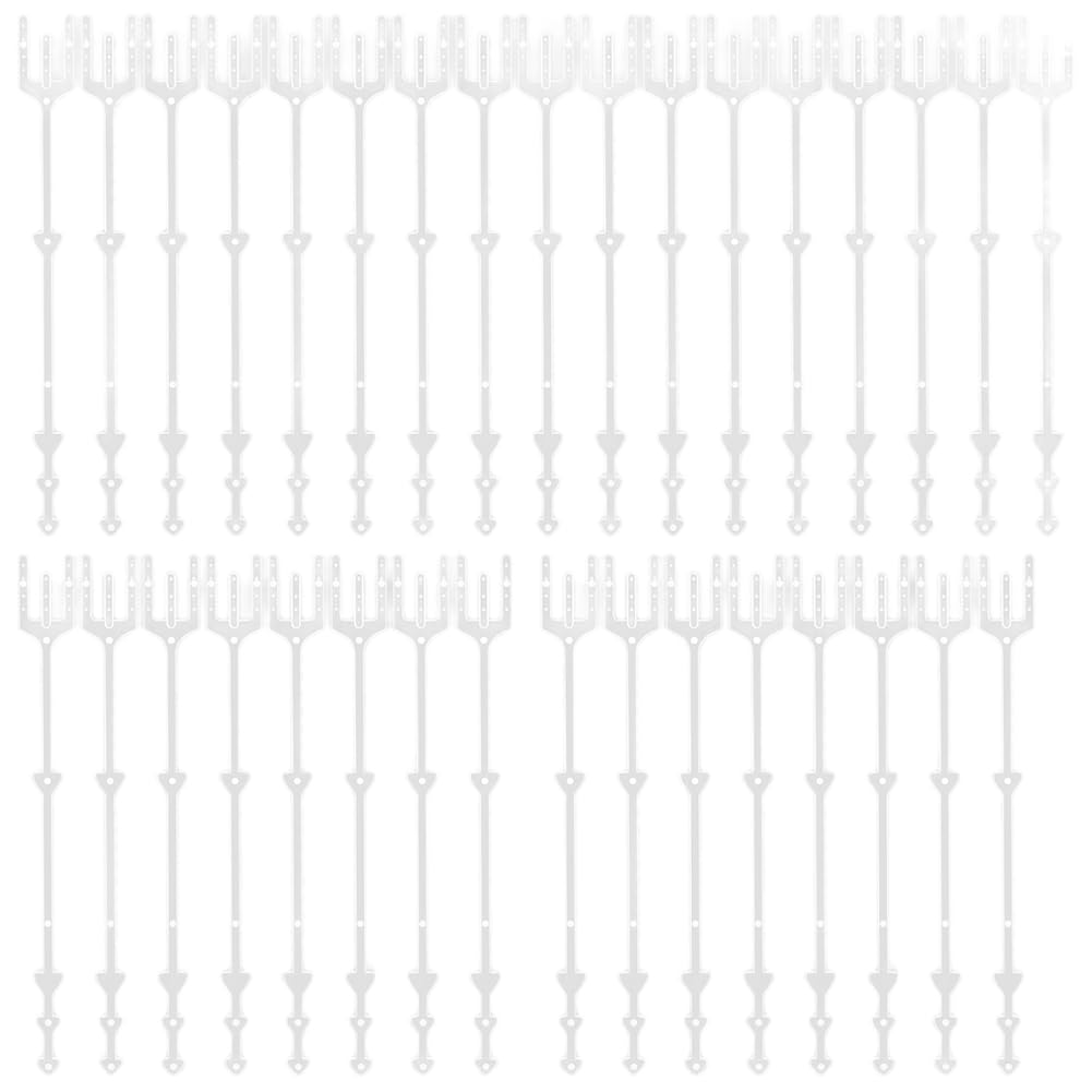 Fegtrtyoa Floral Picks 50 Pcs Card Holder Stick 9.4 Inch Clear Plastic Fork Straight Head Clips Flower Place Picture Pick