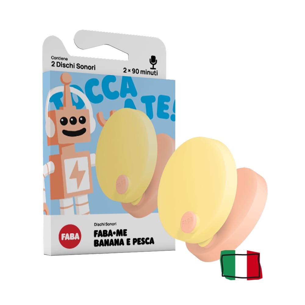 FABA Dischi Sonori – Faba•Me Pesca e Banana – crea playlist, Ascoltabili con il Raccontastorie e FABA+, gioco educativo versione italiana