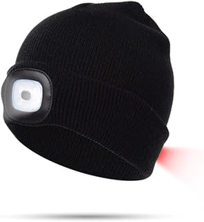 KOCOME Beanie Hat,USB Rechargeable Running Head Lamp Hat Ultra Bright with Light Hands Free Headtorch Winter Warm Knit Hat