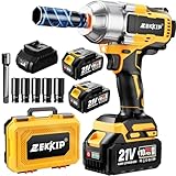 Top 10 Reviews of the Best Impact Wrench for Cars 10 Zekkip 1/2 inch Cordless Impact Wrench, 958Ft-lbs (1300N.m) High Torque Brushless Impact Gun, 3500RPM, 2x4000mAh Battery, Fast Charger & 5 Sockets, Electric Impact Wrench for Car, Pickup, Mower