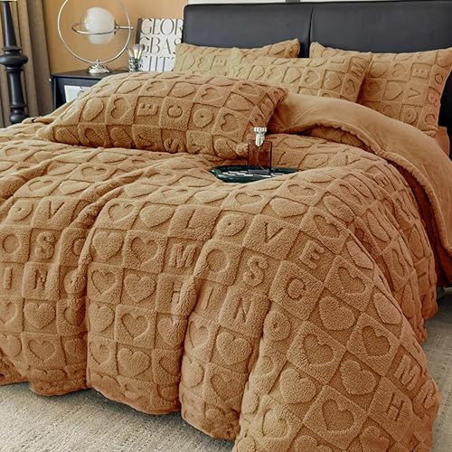 MANEMI Edredón Borrego 260 x 240 cm con 2 Fundas de Cojín - Nórdico Invierno Cálido y Suave, Relleno de Micro Fibra Poliéster, Reversible Franle y Sherpa