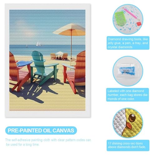 Peinture diamant bricolage kit complet loisir creatif paysage plage