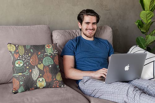 Wazhijia Owl Throw Pillow Cover Couch Pillow Case Square Outdoor Pillow Sofa Bed Lumbar Pillowcase Decorative 18 X 18 Inch #TOP3
