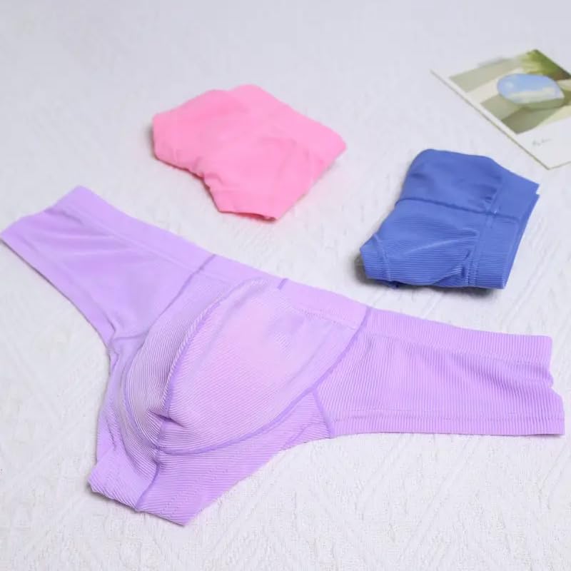 3Pcs Men's Solid Trendy Underwear, Breathable Stretchy Briefs, Casual Underpants2