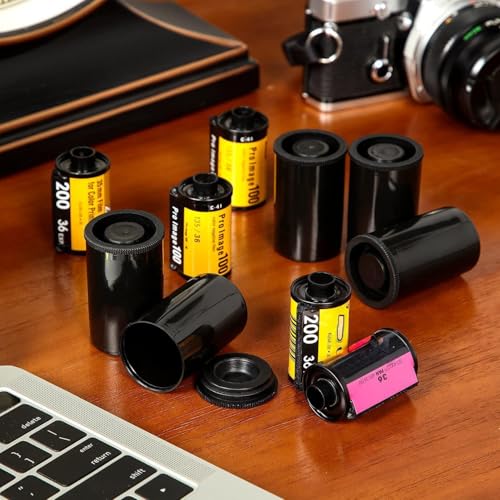 Image of JOVITEC 30 Pieces Plastic Film Canister Holder, 35 mm Empty Camera Reel Containers, Storage Containers Case with Lids for Storing Small Accessories, Film, Keys, Coins, Art Beads(Black)
