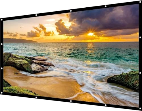 Image of Upgraded 280 inch Projector Screen,4K 16:9 Portable Eyelet Premium Video Foldable Projection for HD Home Theater Cinema Anti-Crease Indoor Outdoor Office Classroom (620 cm (W) x349 cm (H))#