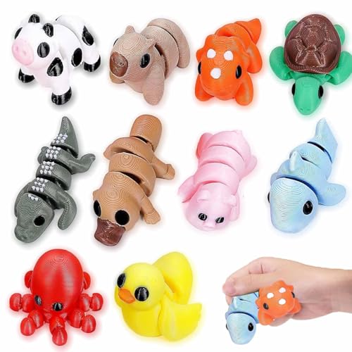 JOOTUEPO Figuras de Animales Juguetes Impresos en 3D, 10 Piezas