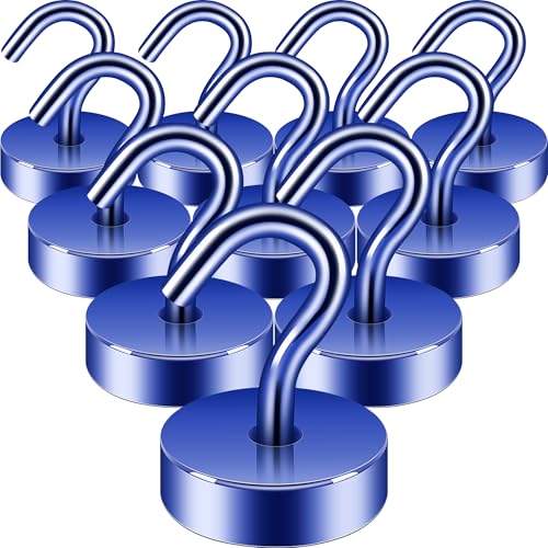 Image of Neosmuk Magnetic Hooks Steel Tube Design for Cruise,40lb+ Navyblue,10 Pack | Cruise Ship Essentials,Heavy Duty Magnett Hooks for Cabins, Refrigerator, Grill, Hanging, and Travel Extra Strong Must-Haves