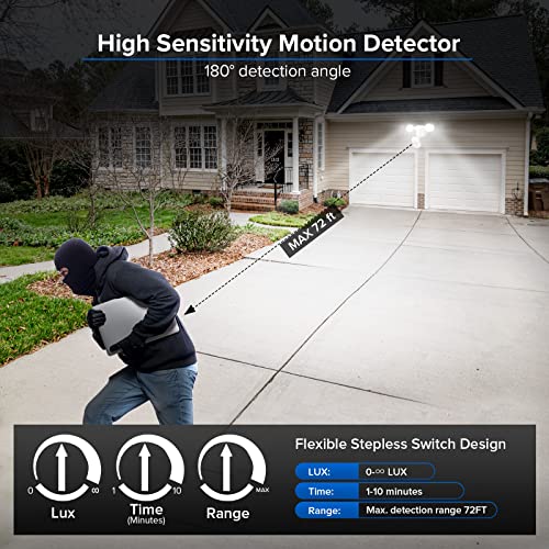 Image of SANSI 15W 2000LM Motion Sensor Outdoor Lights, IP65 5000K (White)