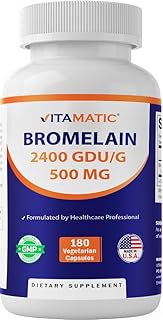 Vitamatic Bromelain Supplement 500mg – 2400 GDU/g – 180 Capsules