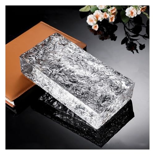 Brique de verre Blocs de verre solides double face, cloison de séparation de pièce, haute transparence, pour la décoration architecturale(Style 3)