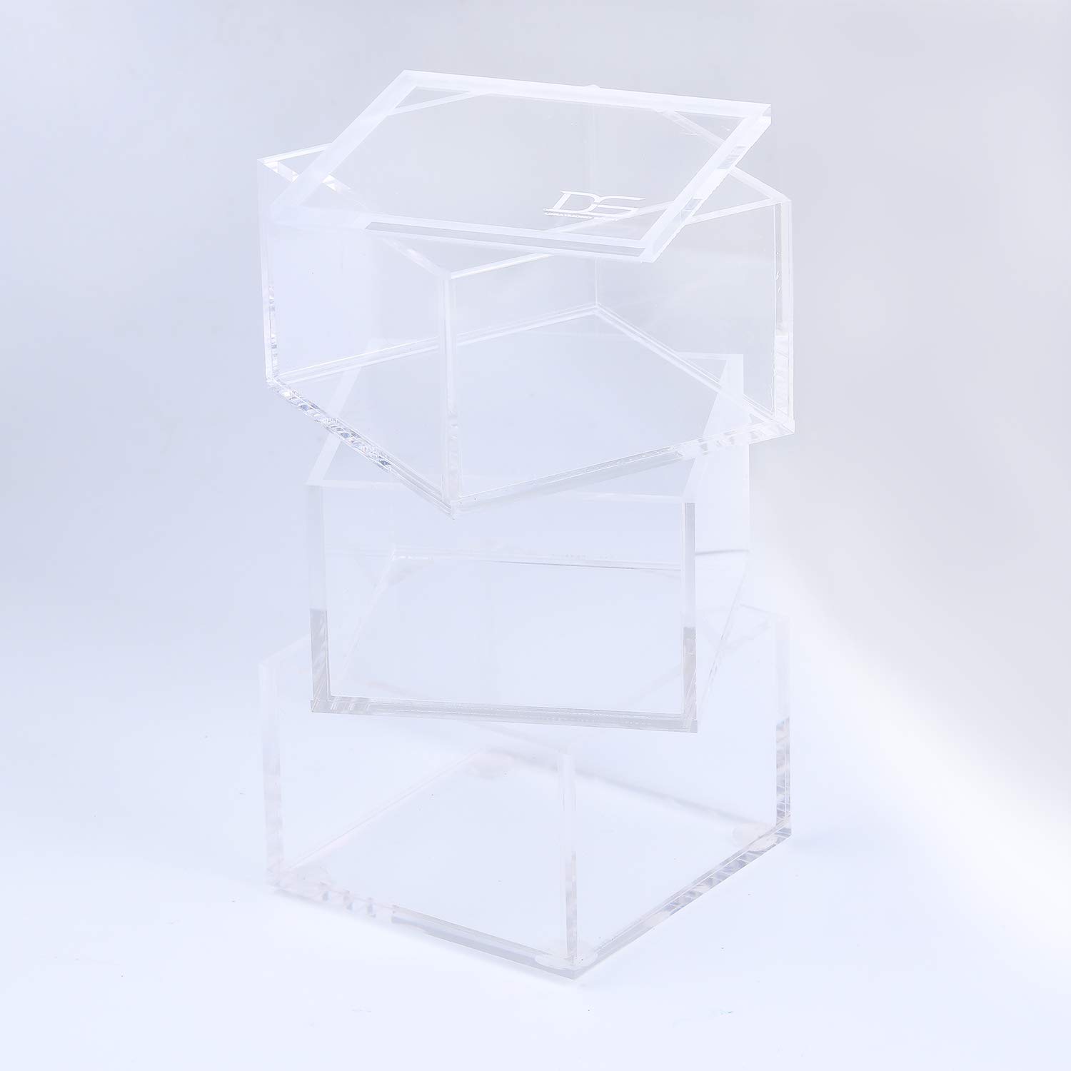 Acrylic 3 Tier Paper Clips Holder - Stackable Clear Organizer by Draymond Story