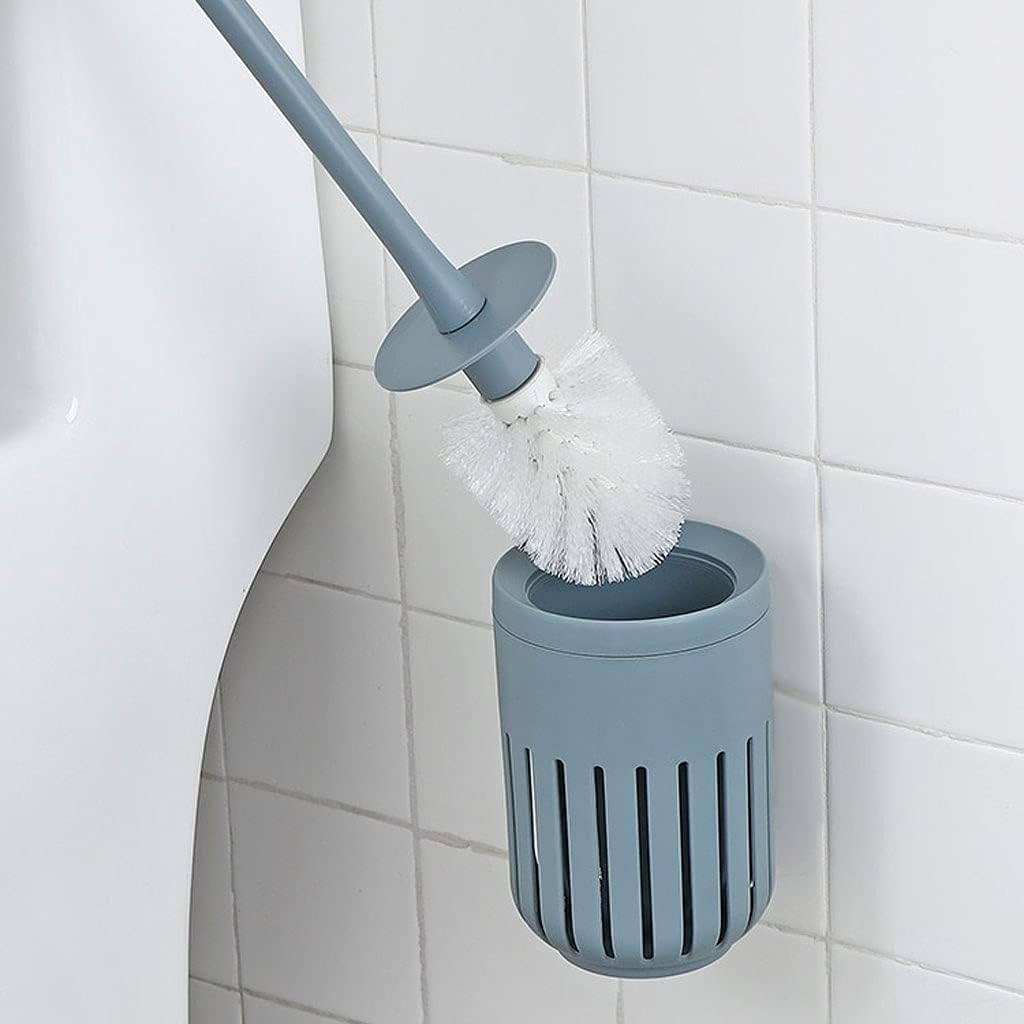 Toilet Brush Holder Wall-Mounted Toilet Brush with Base Long Handle Toilet Brush with Base Toilet Brush Simple Design Household Bathroom Toilet Brush Set Toilet Brush Holders(White)