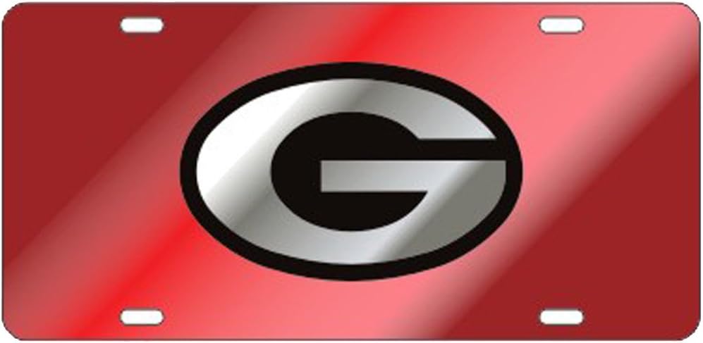 Craftique Georgia Bulldogs Red Laser Cut License Plate