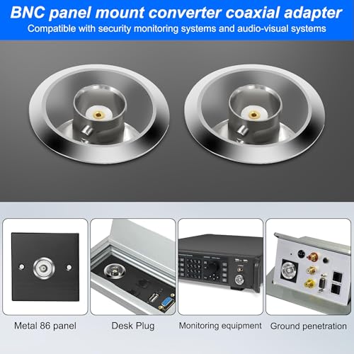 Adaptador Conector BNC Hembra a Hembra Panel 2 Pzs miniatura 6