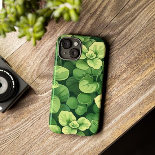 Coque rigide iPhone 15 motif microgreens vert protection haute brillance - 3